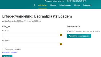 Aanmelden voor een afdelingsactiviteit